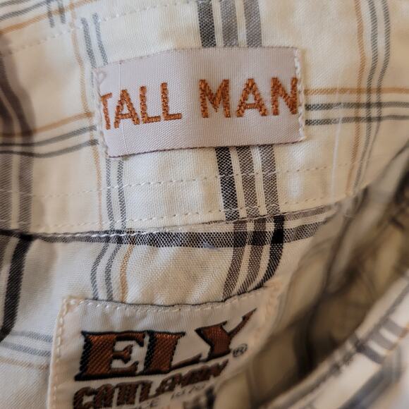 Ely Cattleman Big & Tall Western Shirt Mens XLT Baggy Fit Pearl Snap Cowboy - Picture 4 of 5